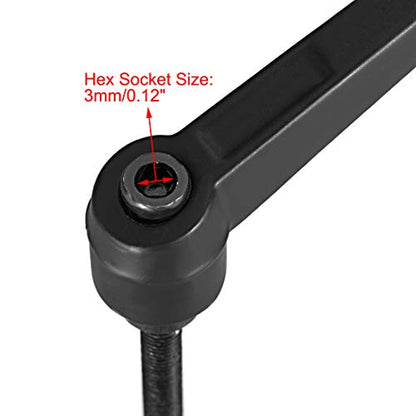 uxcell M5 x 16mm Handle Adjustable Clamping Lever Knobs Black 2pcs - color: Black, size: M5 x 16mm