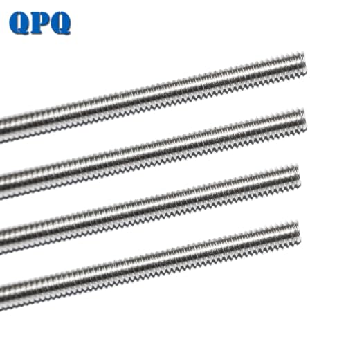 304 Stainless Steel Fully Threaded Rods, 1/4"-20 Thread Size, 4 Pcs