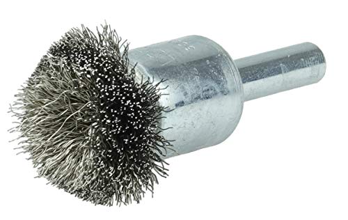Weiler 10042 1" Circular Flared Crimped Wire End Brush.006 Stainless Steel Fill, Made in the USA - size: 0.006 Wire Size, style: Stainless