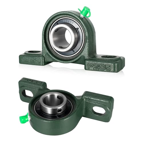 Pillow Block Bearing 1 inch Shaft Bore, Solid Cast Iron Base, Swamp Cooler Parts, Self-Aligning, UCP205-12, Pack of 2 - size: UCP-1 inch bore