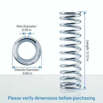 9731 Compression Spring ，Spring Steel Construction, Nickel-Plated Finish, 0.105 GA x 7/8 in. x 3 in. 2-Pack， 9731