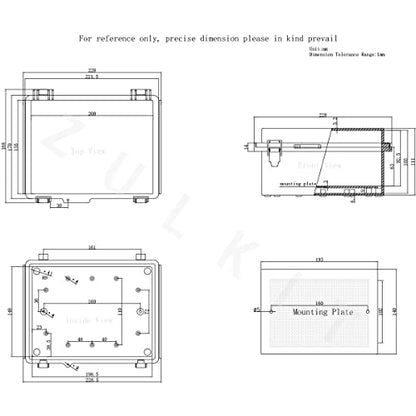 Zulkit Junction Box IP67 Waterproof Electrical Box Hinged Clear Cover Stainless Steel Latch Plastic Enclosure for Project w Mounting Plate Wall Bracket and 2 Cable Gland 8.7"x6.7"x4.3"/220x170x110mm - color: Clear Cover, size: 8.7"x6.7"x4.3"