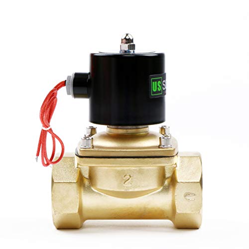 U.S. Solid 1 1/2" Solenoid Valve - 12V DC Brass Electric Solenoid Valve, Normally Closed, Viton Seal - size: 1-1/2 inch