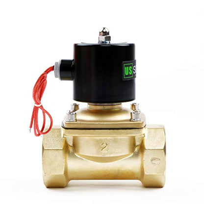 U.S. Solid 1 1/2" Solenoid Valve - 12V DC Brass Electric Solenoid Valve, Normally Closed, Viton Seal - size: 1-1/2 inch