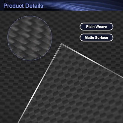 MECCANIXITY 3K Carbon Fiber Plate Panel Sheets, 300 x 300 x 2mm - size: 300 x 300 x 2mm