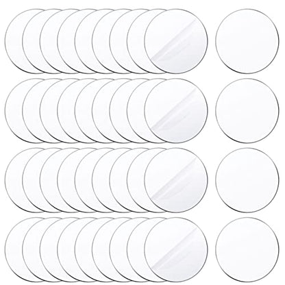 Tongcloud 50pcs 2 Inch Round Clear Acrylic Plexiglass Sheet Disc Circle Plastic Sheet Plastic Sheet Transparent Board Panel for Glass DIY Project Picture Frame Paintings Art (2'', Transparent, 50)