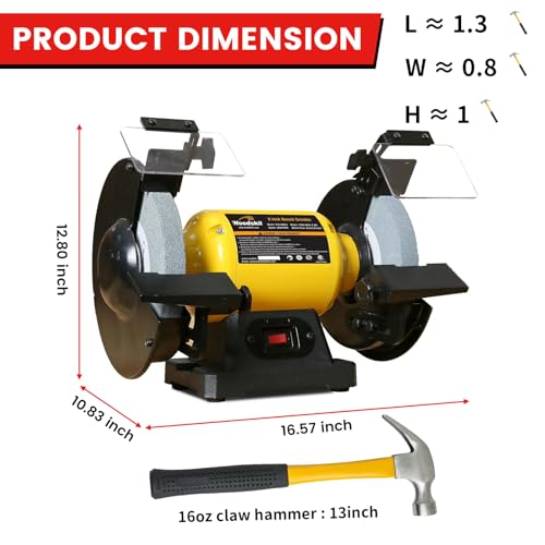 Woodskil 8" 3/4HP High Speed Bench Grinder for Metal,3600RPM,4.8A - size: 8" High Speed Grinder