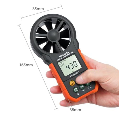 Proster Digital Anemometer Handheld Wind Speed Meter CFM 5Units Backlight