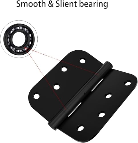 Bartuda Ball Bearing Door Hinges, 4" Stainless Steel Matte Black, Pack of 3 - color: 3 Pack Black, size: 4 inch - 3 pack