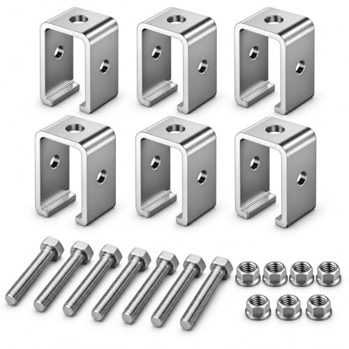 Strut Channel Hanger Brackets for 1-5/8 Inch Unistrut Trolley Track, 6 Pack - size: 6 Pack