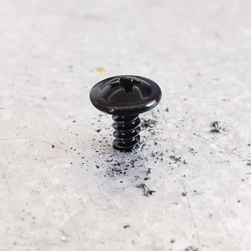 Mywish 500Pcs #8×1-1/2 Inch, Black Self Tapping Screws for Metal, 410 Black Metal Screws Oxide Stainless Steel Truss Head Self Drilling Screw High-Strength - color: Black, size: #8x1-1/2" (500 pcs)