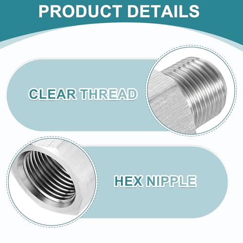 uxcell Pipe Fitting Reducing Adapter, 1/4" NPT Male x G1/4" Female 304 Stainless Steel Reducer Connectors for Water Oil Air Pressure Gauge, Silver - size: 1/4" NPT x G1/4"