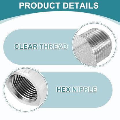 uxcell Pipe Fitting Reducing Adapter, 1/8" NPT Male x G1/8" Female 304 Stainless Steel Reducer Connector for Water Oil Air Pressure Gauge, Silver - size: 1/8" NPT x G1/8"
