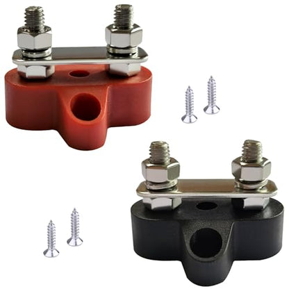 YSIL 1/4"(M6) Power Distribution Block 12V 150A Dual Stud Bus Bar - size: 1/4", style: Dual Stud