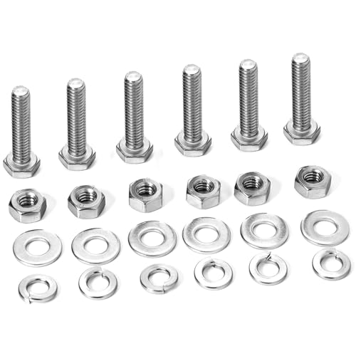 1/4-20 x 1 Hex Bolts, with Hex Nuts, Flat & Lock Washers Kit - size: 1"