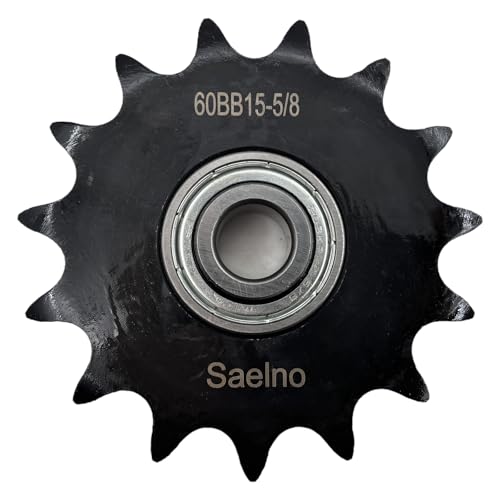 #60 Roller Chain Idler Sprocket Type C 5/8" bore 15 Tooth with Bearing 203KRR2,Hardened Antirust 1045 Steel Drive Sprockets 60BB15-5/8