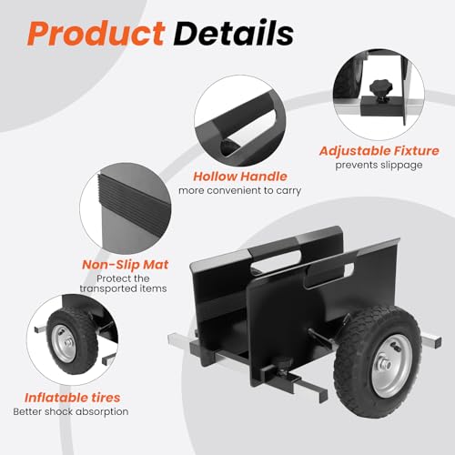 10" Panel Dolly Cart: Heavy-Duty Drywall Cart 700LB Capacity, Pneumatic Wheels, Adjustable Frame for Drywall, Plywood, Doors | Indoor & Outdoor Use (Black)