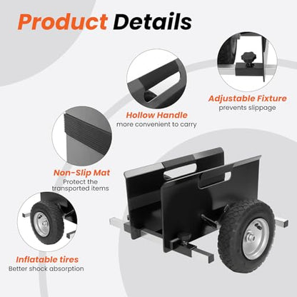 10" Panel Dolly Cart: Heavy-Duty Drywall Cart 700LB Capacity, Pneumatic Wheels, Adjustable Frame for Drywall, Plywood, Doors | Indoor & Outdoor Use (Black)