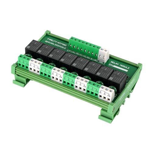 Relay Board, 8 Channel 1 SPDT DIN Rail Mount 24V DC/AC Relay - size: 8 Channel 1 SPDT