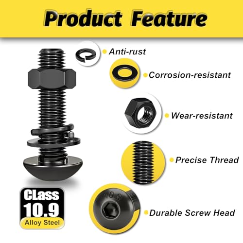 2280PCS M2M3M4M5 Metric Hex Socket Button Head Screws Assortment Kit - size: M2-M5 2000Pcs