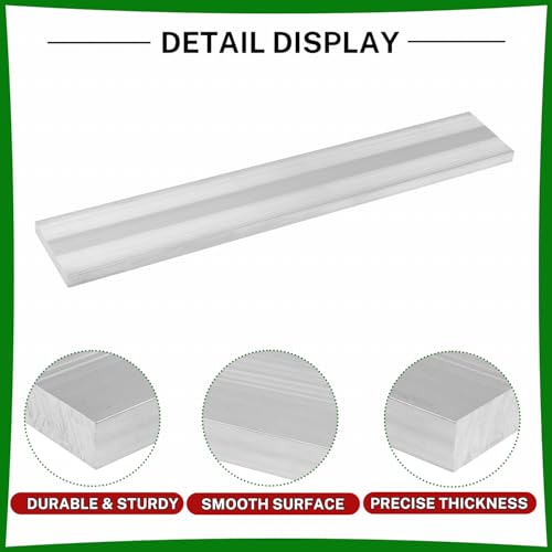 6061 Aluminum Flat Bar, 0.3" Thickness X 2" Width X 12" Length Aluminum Flat Plate, Solid Aluminum Bar for Crafting, Industrial Building - size: 0.3" X 2" X 12"