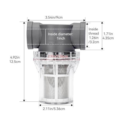 1'' Female NPT in-Line Strainer - Garden Hose Filter for High Pressure Washer, Sediment Filter with 60 Mesh Stainless Steel Screen (1'' 60 Mesh) - style: 1'' 60Mesh