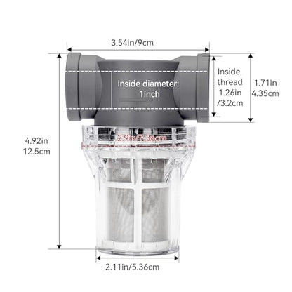 1'' Female NPT in-Line Strainer - Garden Hose Filter for High Pressure Washer, Sediment Filter with 60 Mesh Stainless Steel Screen (1'' 60 Mesh) - style: 1'' 60Mesh