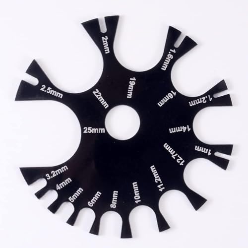 Black Acrylic Wire Gauge Measuring Tool 1mm-25mm Wire Gauge Thickness Gauge Measurement Tester Ruler Gauge Measurement Wheel Gauge Diameter Tool, Thickness Gauges