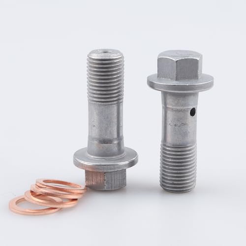 AC PERFORMANCE M10 x 1.0 Flange Hex Head Banjo Bolt 28mm UHL, Blind Hole, Grade 8.8 Zinc Steel, Pack of 2