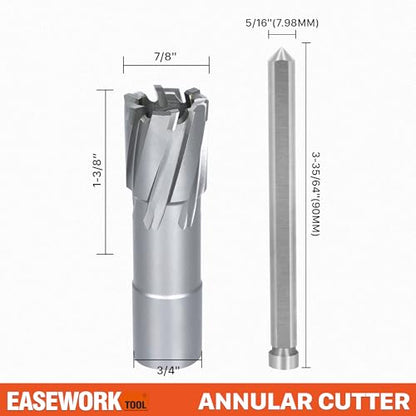 EASEWORK TOOL Carbide-Tipped Annular Cutter, 7/8" Diameter x 1-3/8" Depth - size: 7/8"x1-3/8"
