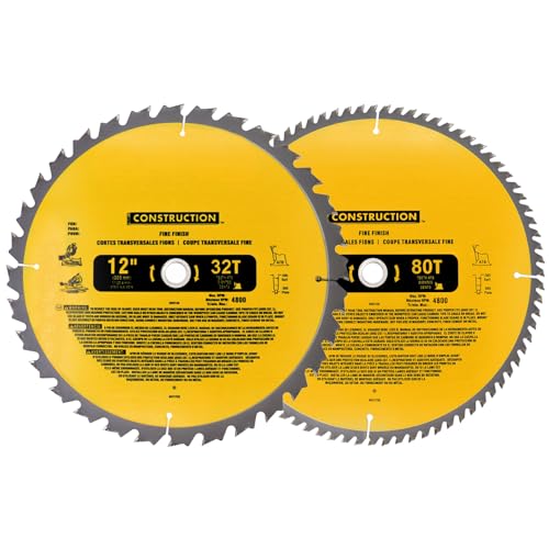 12in Miter Saw Blade 2-Pack 80T&32T (dw-3128/dw-3123) - style: 12IN,80T&32T