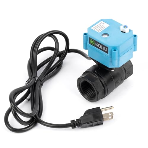 U.S. Solid 1” PPE Motorized Ball Valve with US Plug 110VAC Plastic Electrical Ball Valve, IP67, Manual Override, Direction Display Auto Return, Normally Closed - size: 1 Inch, style: PPE(IP 67)