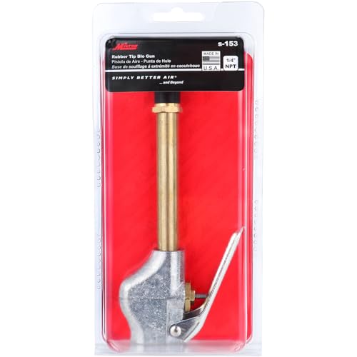 Lever-Style Grip Industrial Air Blow Gun with Rubber Tip, 1/4" NPT, S-153 (Pack of 2) - size: Single (Pack of 2)