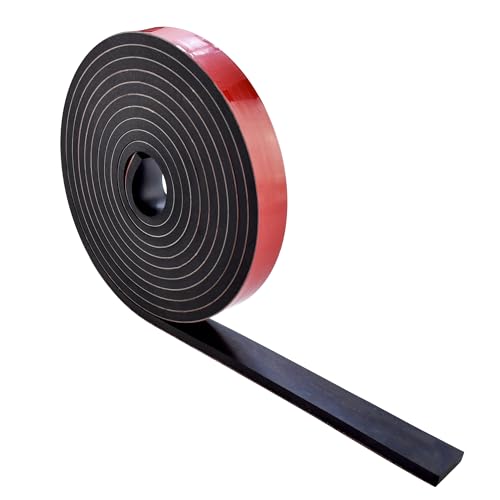 1/4 Inch Thick Neoprene Rubber Strips and Solid Rubber Rolls, Sheet for DIY Gasket, Warehouse, Pads, Seals, Weather Stripping, Flooring (1 Inch Wide, 12 Feet Long) with Adhesive Backing - size: 1/4" x 1" x 12', style: Adhesive Backing