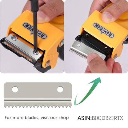 Packing Tape Dispenser Gun 2-Inch, 2 Pack Metal Tape Gun with Safety Protection, 3-Inch Inner Paper Core - color: Yellow+yellow