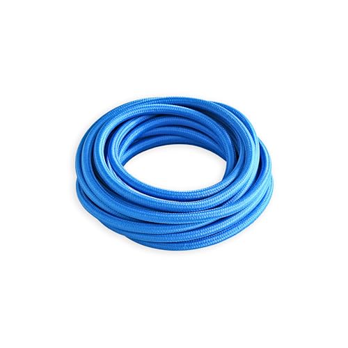 BRIGHTTIA Electric Blue Color Cloth Covered Electrical Wire - 16Ft Textile Cable for Pendant Light Fixture and Vintage Lamp Revival - DIY Lamp Parts for Unique and Creative Lighting Projects (B021) - color: Electric Blue