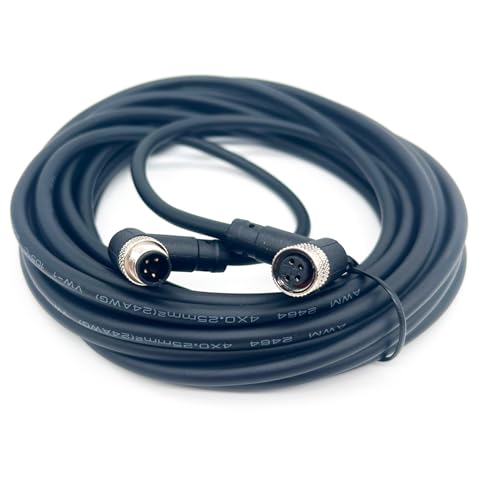 3.28Ft M8 4Pin Female to Male Connector Cable A Code Right Angle Aviation Sensor Electrical PVC Industrial Cable Threaded Locking IP67 Rated 60V/3A Unshielded AWG24(1M PVC) - color: 4Pin, size: 1M/3.28Ft