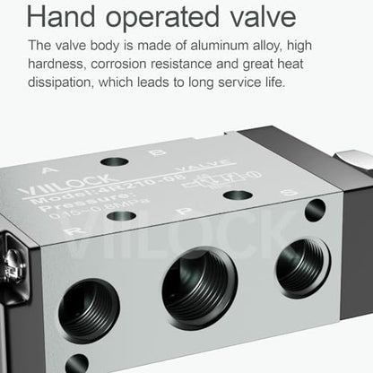 4R210-08 Push Pull Valve 5/2 Way 1/4"NPT Air Valve for Cylinder - size: 1/4"NPT, style: 5 way 2 position