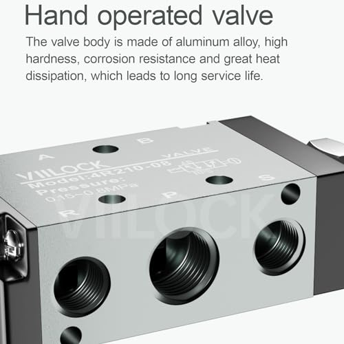 4R210-08 Push Pull Valve 5/2 Way 1/4"NPT Air Valve for Cylinder (Pack of 2) - size: 1/4"NPT (Pack of 2), style: 5 way 2 position