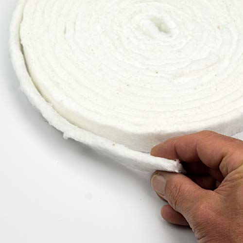 Strip Ceramic Fiber Alternative Blanket, 2200F Rated, 1" x 1/4" x 240", High Temperature Gasketing for Boiler, Wood Stove, Pellet Stove, Furnace, Kiln, Forge, 9505 - size: 1" x 1/4" Strip