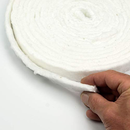 Strip Ceramic Fiber Alternative Blanket, 2200F Rated, 1" x 1/4" x 240", High Temperature Gasketing for Boiler, Wood Stove, Pellet Stove, Furnace, Kiln, Forge, 9505 - size: 1" x 1/4" Strip