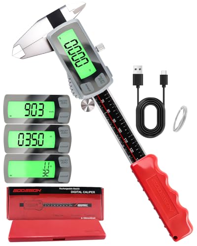 GODESON 6" USB-C Rechargeable Digital Caliper 0-150 mm - size: 6"-Plastic Shell