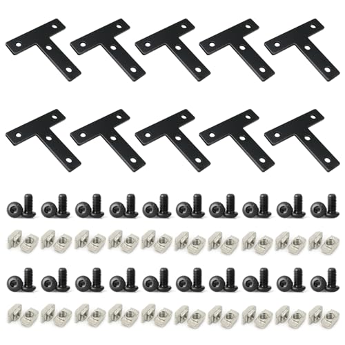 10 Sets 2020 Aluminum Extrusion Profile Hardware V T Slot Brackets - style: 10 sets T with M5