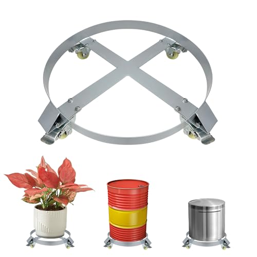 55 Gallon Drum Dolly, 1000lbs Load Capacity 55 Gallon Barrel Dolly Cart Drum Caddy with 4 Swivel Casters Wheel, Non Tipping Hand Truck Capacity Dollies for Warehouse Drum Handling (Silver Gray) - size: 55 Gallon 4 Wheels