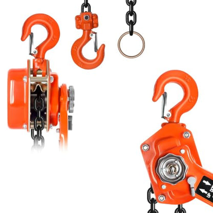 3 Ton Manual Lever Chain Hoist, 6600 LBS Heavy Duty Come Along Ratchet Puller, 20 FT G80 Alloy Steel Chain with Dual Pawl Brake for Auto Repair, Warehouse, Farm