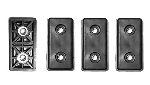 4 Small Rectangle Rectangular Black Rubber Feet Bumper w/Metal Insert – 1.768" L x .885” W x .344" H – Heavy Duty/Non-Marking - Perfect for Furniture, Tables, Chairs, Benches, Beds - Made in USA - size: Small