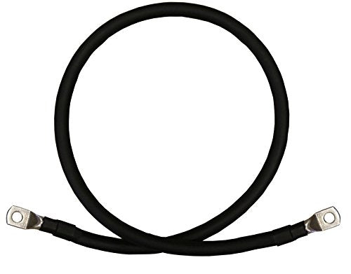 1/0 AWG Gauge Red + Black Pure Copper Battery Inverter Cables Solar, RV, Car, Boat 9 in 3/8 in Lugs - color: 3/8 in. Lugs both ends, size: 9 in.