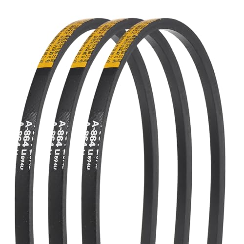 uxcell 3Pcs A864 Rubber V-Belt, 864mm Li x 13mm W x 8mm T, Classic Wrapped - size: A864