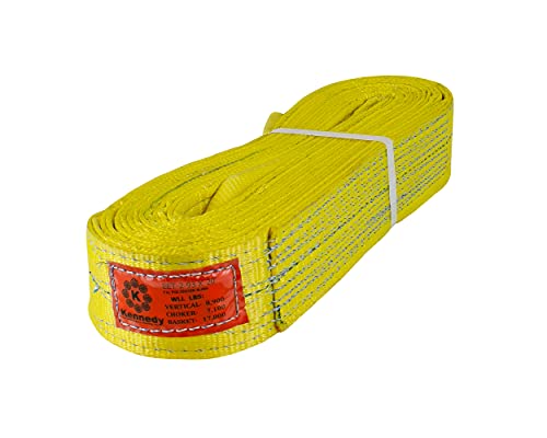 Kennedy Wire Rope & Sling Co. 3" x 20' 2-Ply Twist Eye Polyester Lifting Sling (Various Sizes in Listing) Made in The USA - color: 3" 2-Ply Twist Eye (Type 4), size: 3" x 20'
