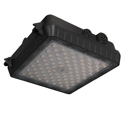 E2 LIGHTING 10x10 LED Canopy Light, 3CCT, 7150lm, Dimmable Outdoor Fixture - color: Dark Bronze no Battery